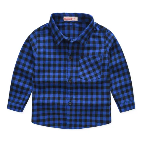 Boys and Girls Plaid Shirts Handsome Tops for Middle