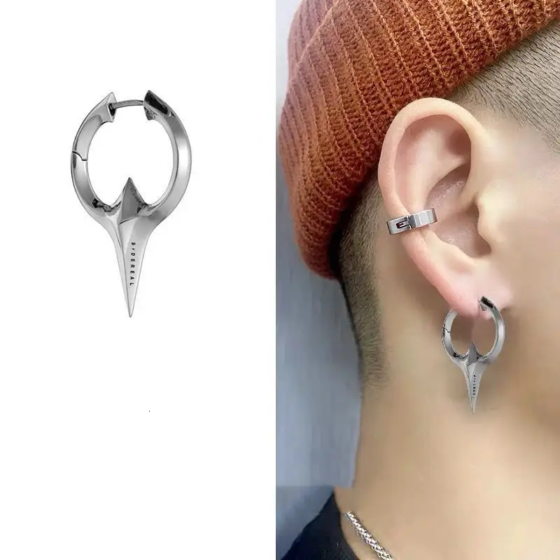 Men's And Women's Pierced Silver Gradient Color Plating Earrings