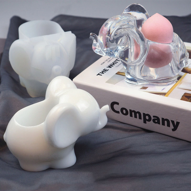 Crystal Epoxy Mirror Three-dimensional Conch Elephant Makeup Egg Storage Box