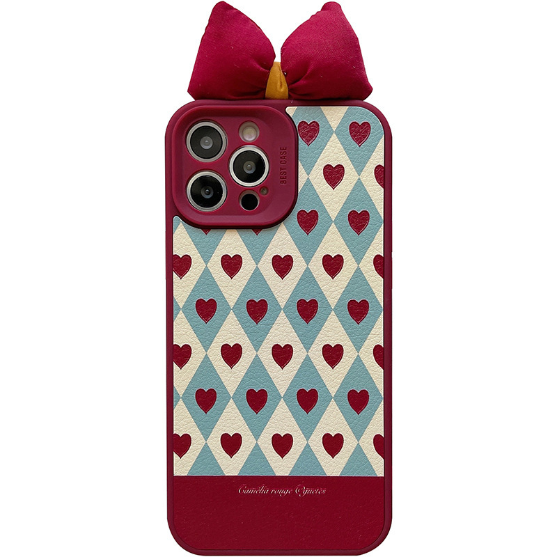 Love argyle burgundy bow