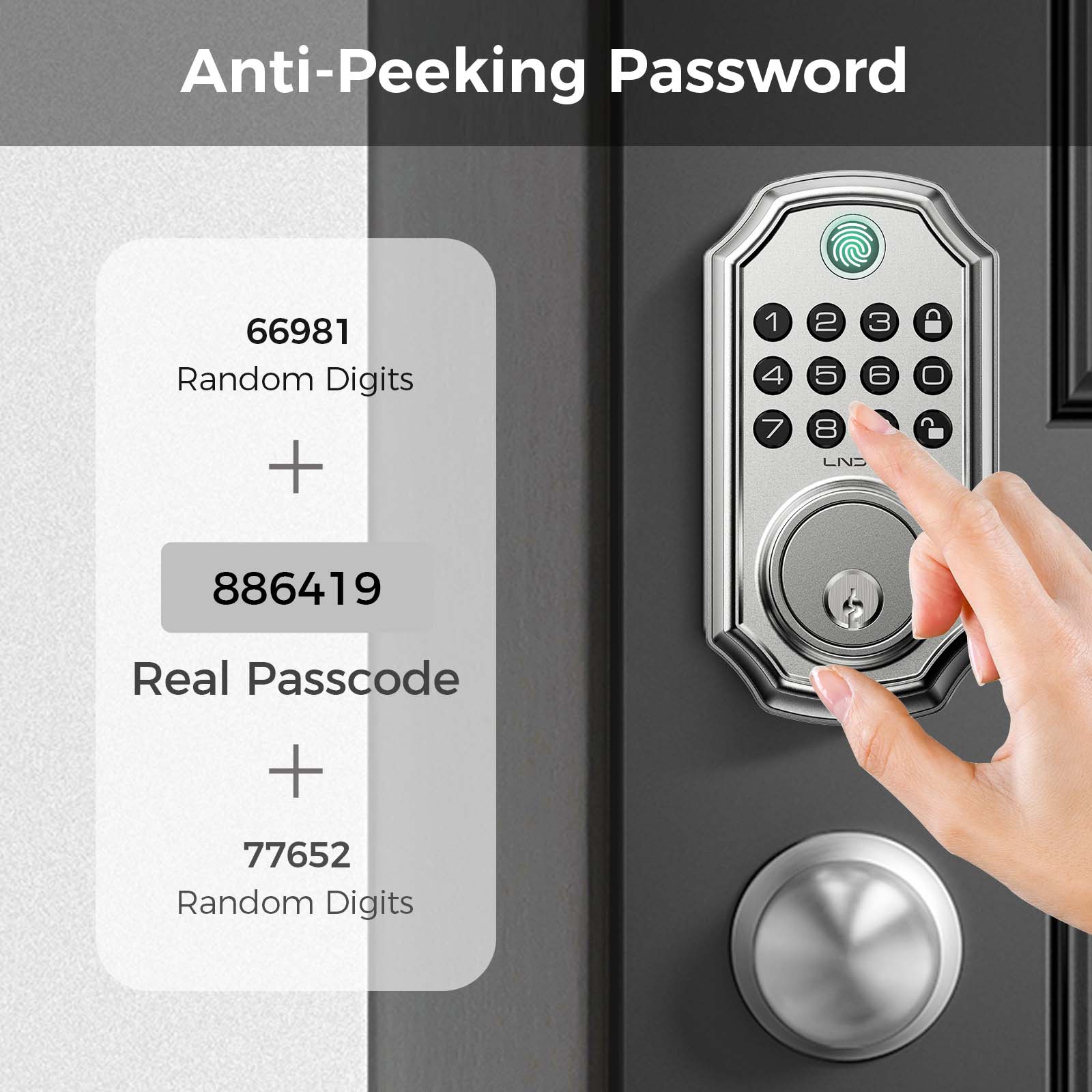 Keyless Entry Door Lock With Handle App-Controlled Front Door Lock Set With Keypad  Auto-Lock & One-Touch Locking  Anti-Peep Code Feature  Easy Installation image 11