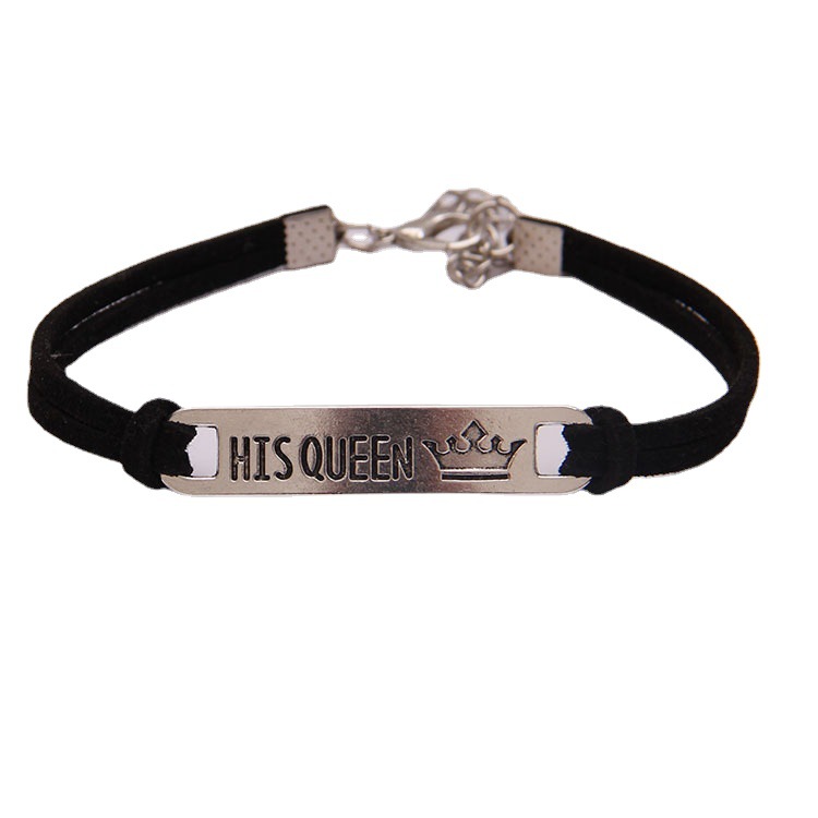 Cord Braided Couple's Crown Bracelet