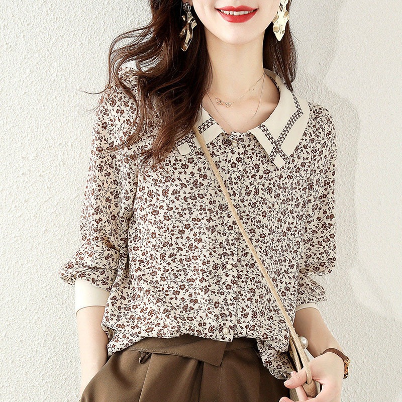 Title 2, Fashion Design Loose Slimming Elegant Floral Top