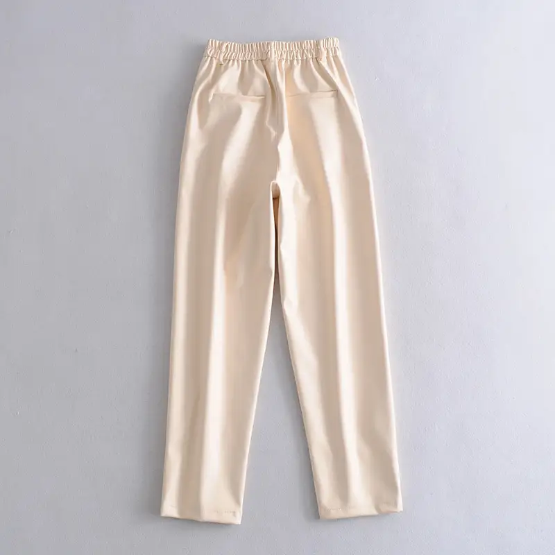 Women's Casual Faux Leather Trousers