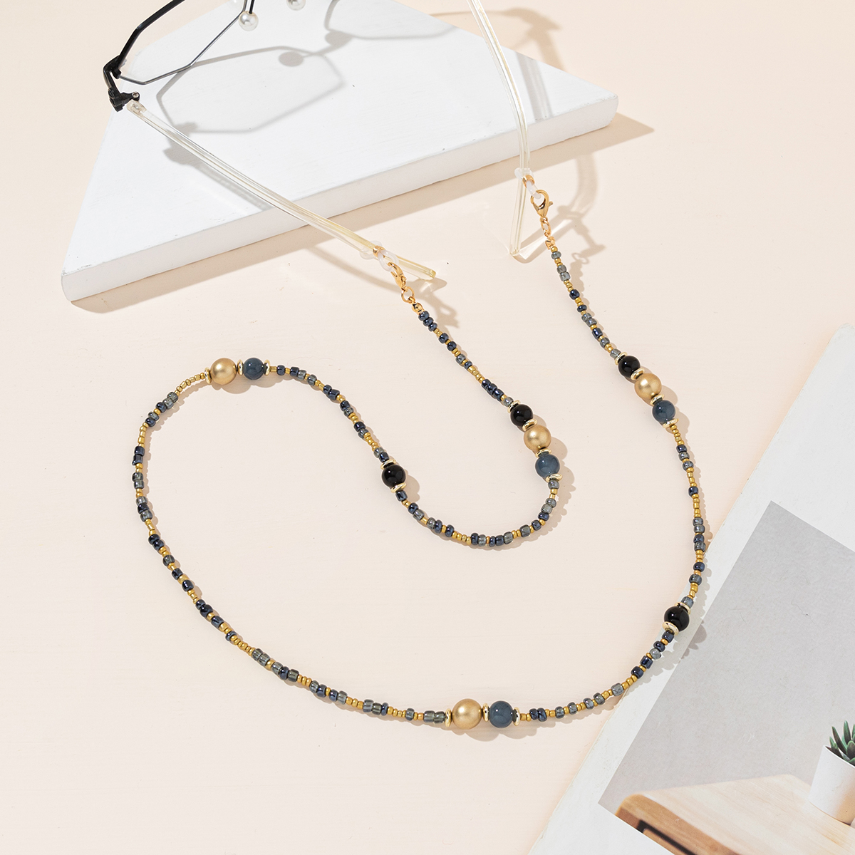 Multi-element Crystal Neckband, Metal Anti-slip Eyewear Accessories