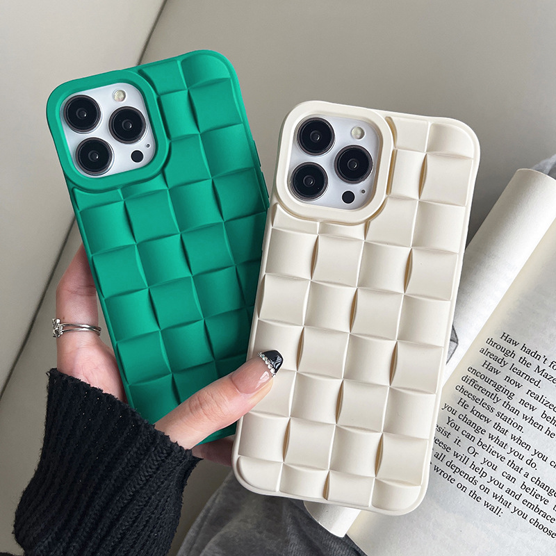 Women’s Fashion Woven Check Cell Phone Case
