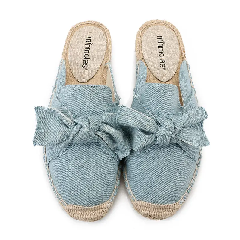 Fisherman Shoes Women Embroidered Bowknot Flat Bottomed Lazy Slippers