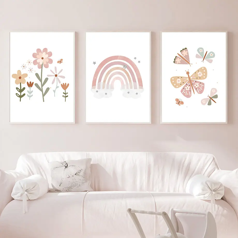 Sun Cloud Rainbow Flower Butterfly Fruit Quote