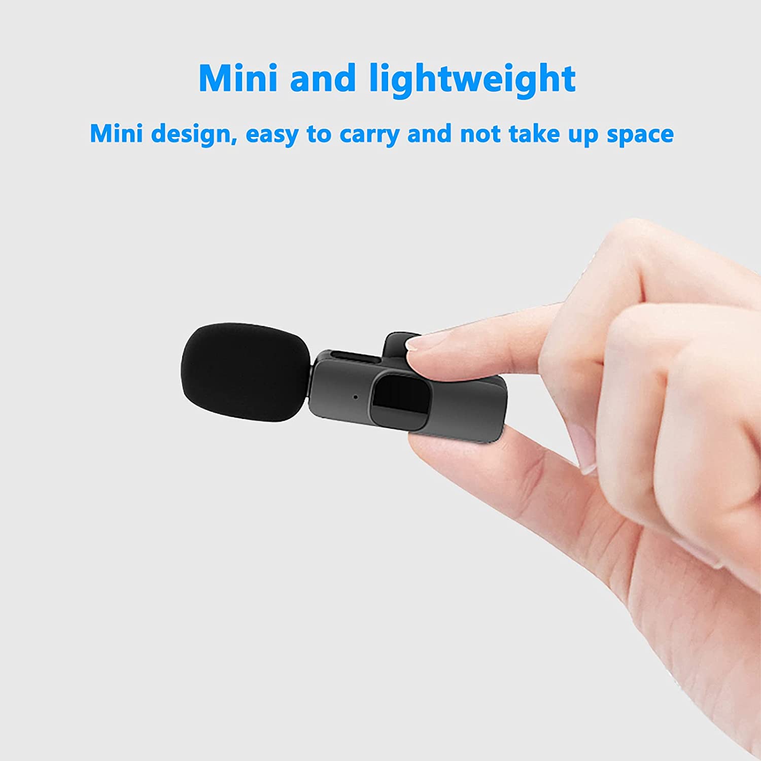 Wireless lavalier lapel microphone for iPhone iPad - professional clip mic - cordless omnidirectional condenser recording mic for interview video podcast vlog YouTube