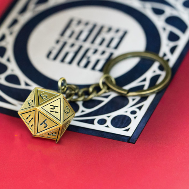 Home Simple Dice Shaped Geometric Keychain Brass - Shop at LoveMi