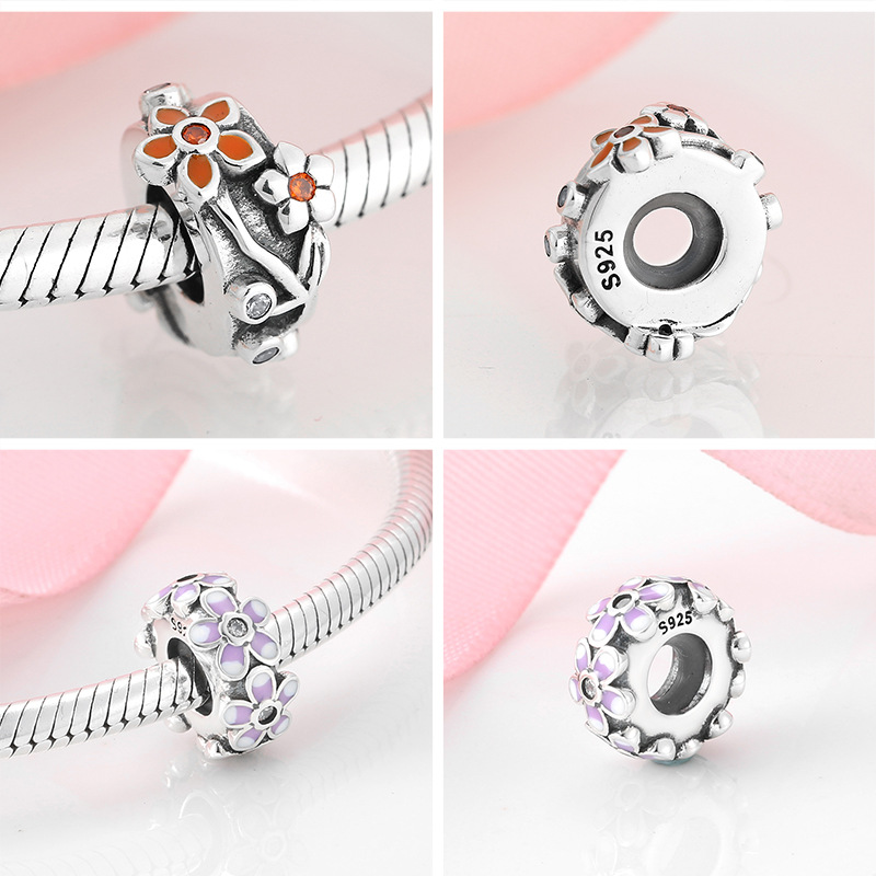 Title 2, S925 Sterling Silver Drip Glue Fixed Spacer Bea...