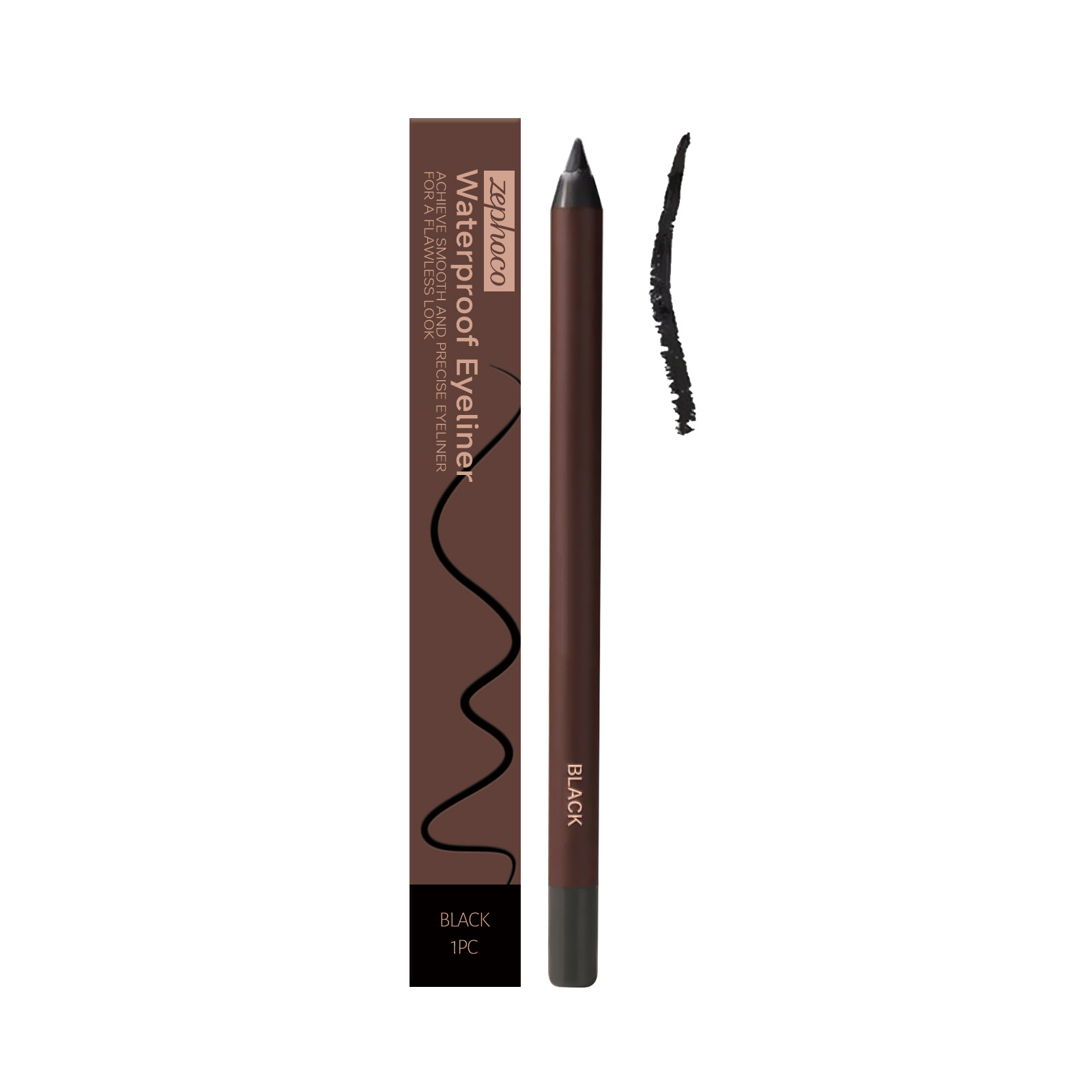 Waterproof Eyeliner Pen  Black   1pc1box