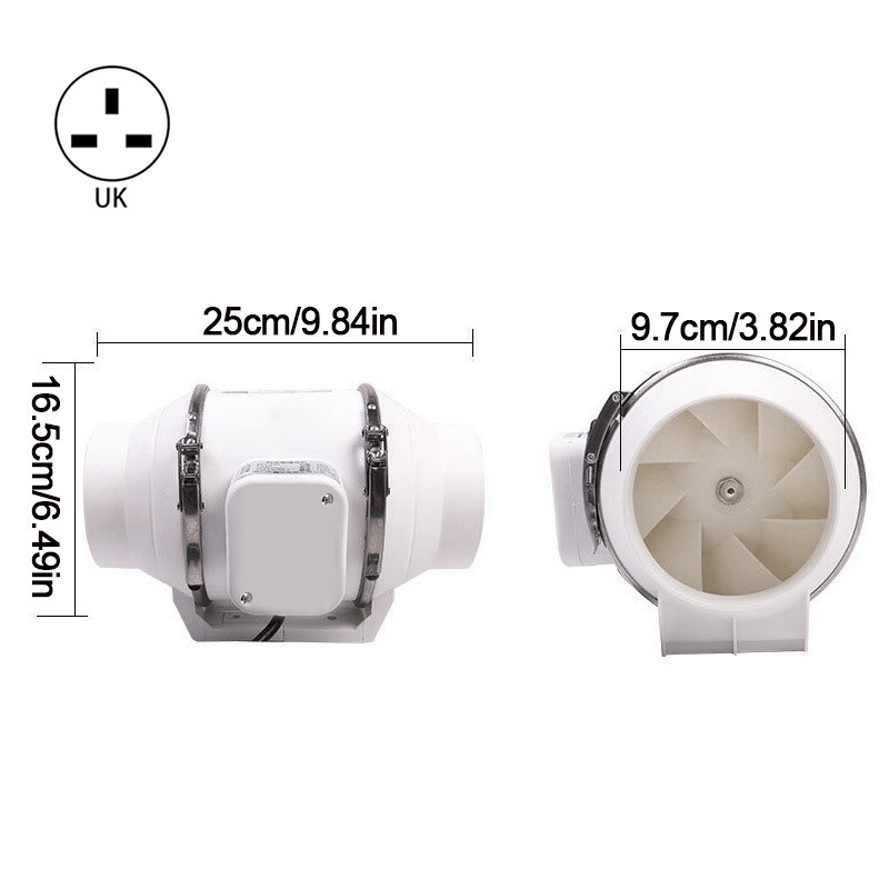 1o0mm 4Inch Diameter Inline Extractor Fan Bathroom Shower Ceiling Loft Mount. — image 9
