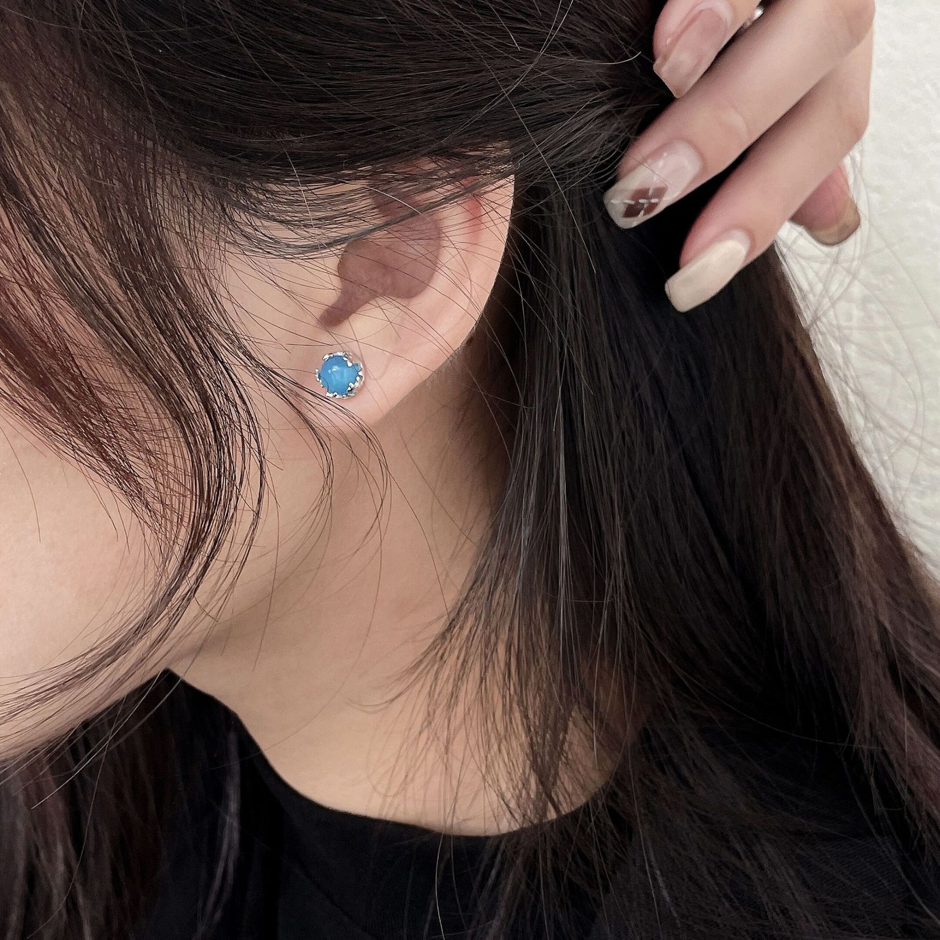 S925 Sterling Silver Colorful Zircon Earrings For Women