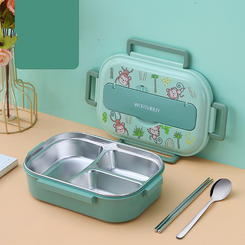Stainless Steel Portable Thermal Insulation Compartment Lunch Box - Image 5