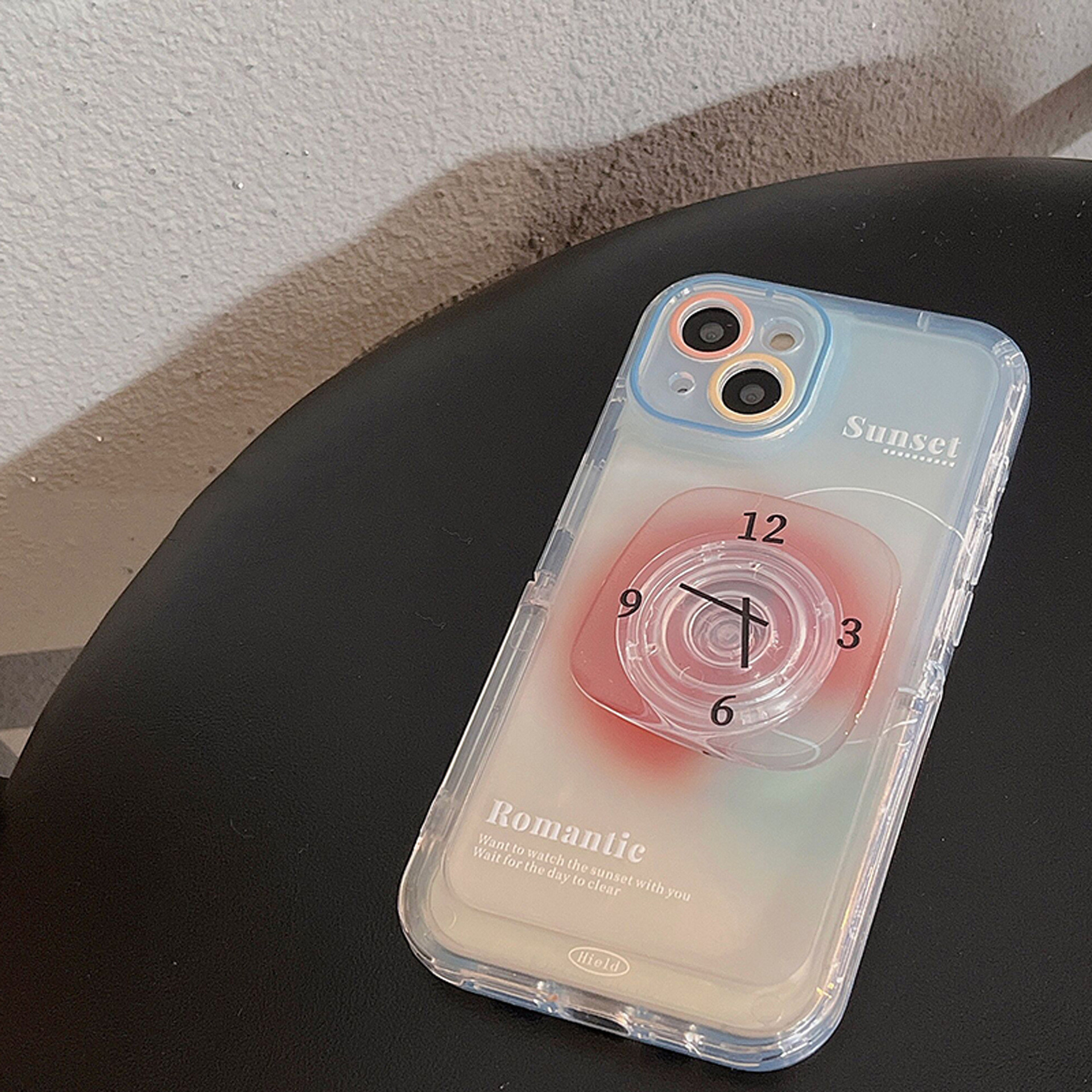 Smudge Clock Transparent Stand Phone Case - Image 5
