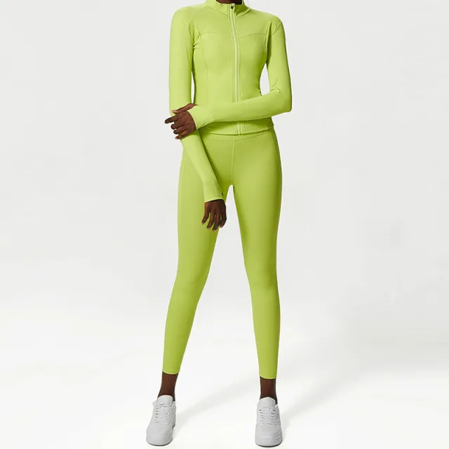Women's Autumn And Winter Yoga Clothing Suit Green - Shop at LoveMi