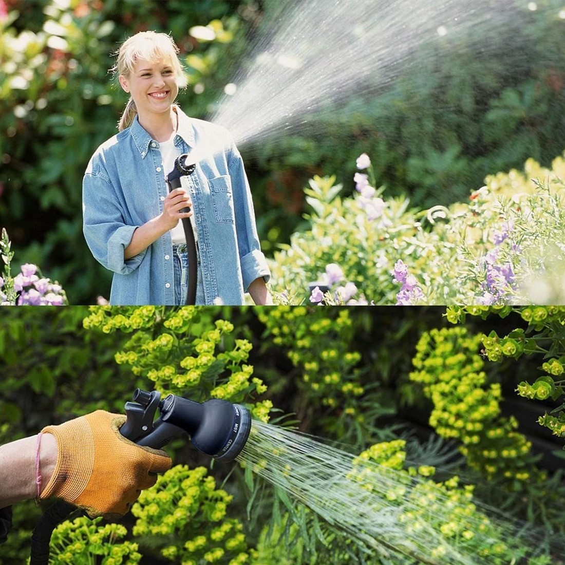 Heavy Duty 25-100FT Expandable Garden Hose Pipe Flexible With Water Spray Gun UK