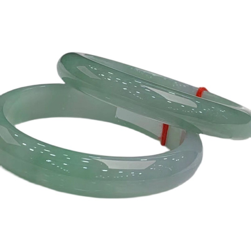 Title 3, Natural Icy Ice Waxy Kinds Oil Green Jade Brace...