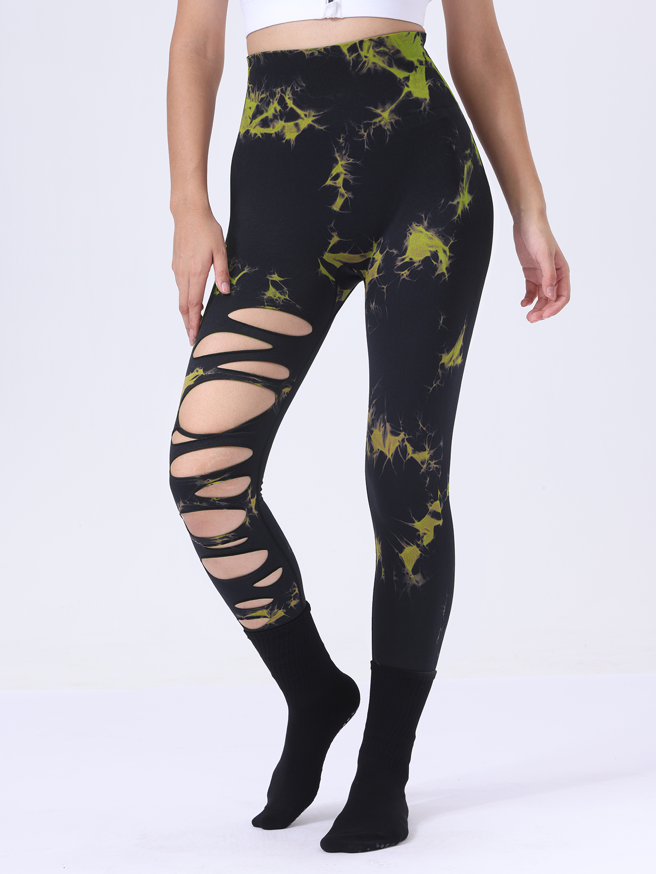 Pantalones Atléticos Levantamiento de Glúteos Yoga Gimnasio, Hueca Control Abdomen Control Deportes Leggings T - Imagen 15 de 19