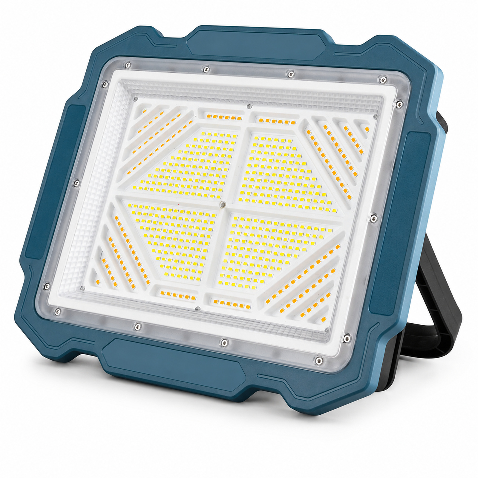 Solar Powered Rechargeable Battery Display Power Bank Function LED Work Light W8148 4 Blue 4800LM