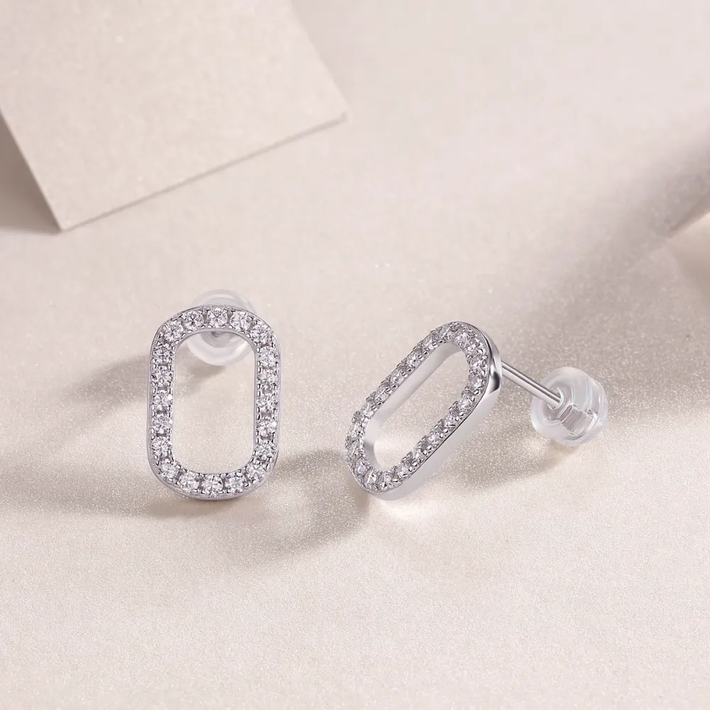 1Return To Simplicity - Fashionable, Trendy And Affordable Jewelry Set With Moissanite S925 Sterling Silver And Platinum-plated Stud Earrings Prohibit TikTok sales