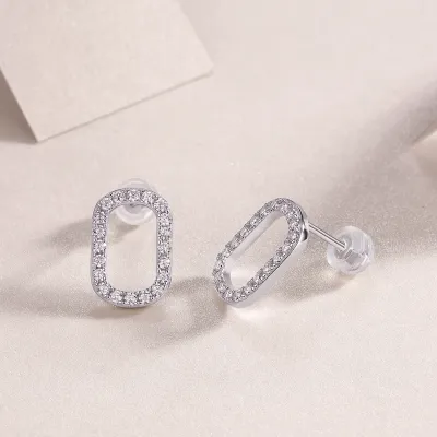 1Return To Simplicity - Fashionable, Trendy And Affordable Jewelry Set With Moissanite S925 Sterling Silver And Platinum-plated Stud Earrings Prohibit TikTok sales