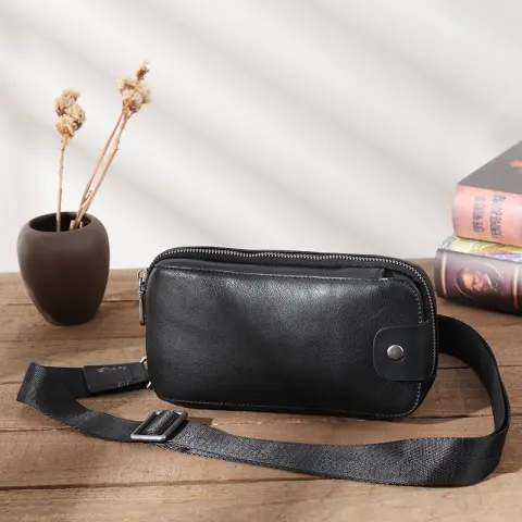 Men's Multi-functional Small Bag Cowhide Fanny Pack One Shoulder