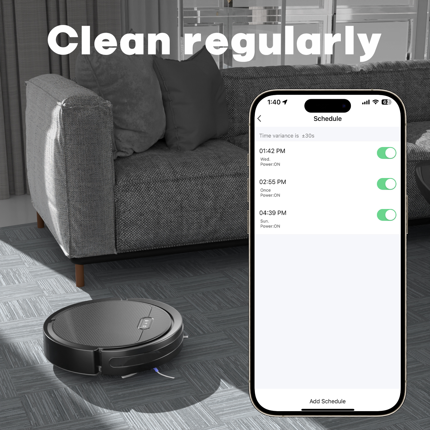 Robot Vacuum And Mop, 3 In 1 Combo Cleaner For Home With Pet Hair And Hard Floor, 5000Pa Suction, 120 Mins Run Time,Self-Charging,Super Thin Body