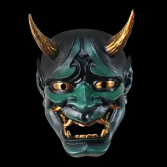 Resin Mask Dress Up Prom Party Mask - Green - View 1