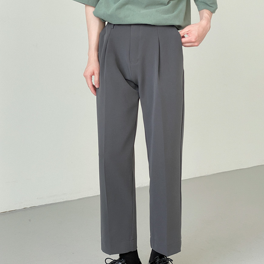 Men's Straight Grey Suit Pants