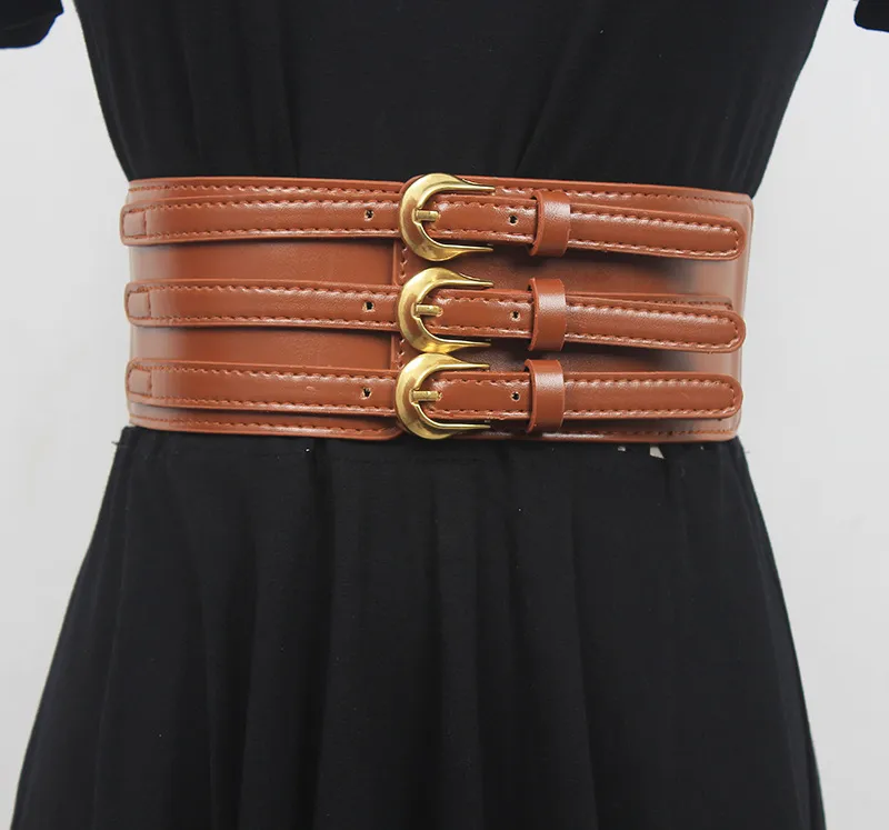 Belt Belt Dual-use Wide Ladies Decoration All-match Coat Suit Skirt Sweater - Brown