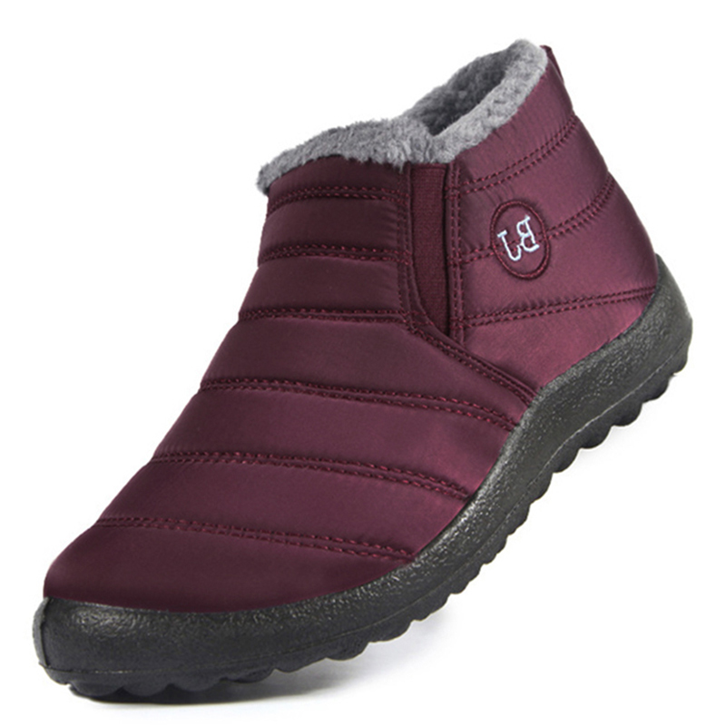Winter Snow Boots Women Waterproof Shoes Warm Ankle Boots Purple - Shop at LoveMi