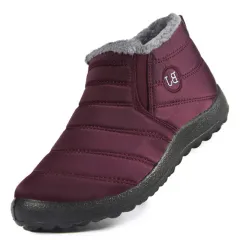 Winter Snow Boots Women Waterproof Shoes Warm Ankle Boots - Purple - View 1