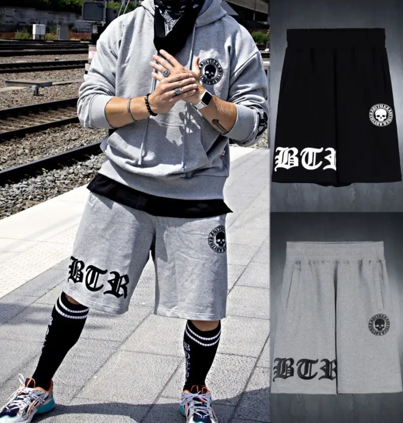 Men's Casual Cotton Sweatshorts with Graphic Print