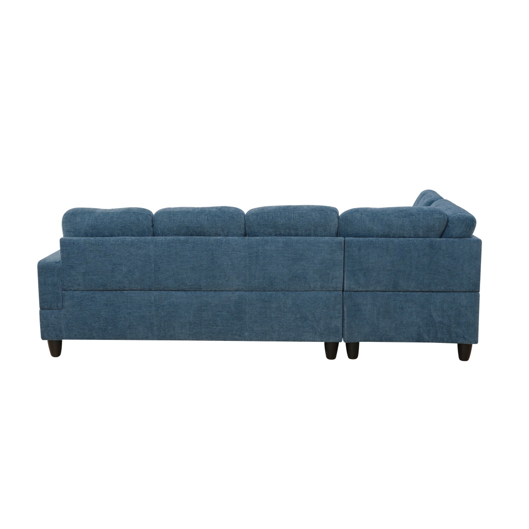 Pickup Only--Blue Flannel 3-Piece Couch Living Room Sofa Set