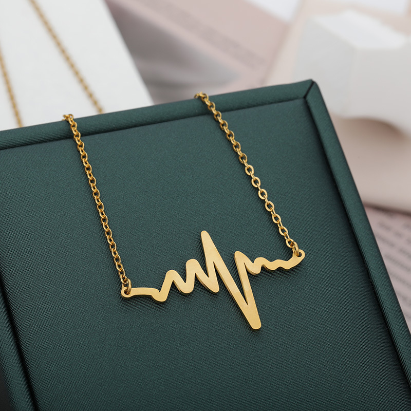 Women's Fashion Frequency Wave Stainless Steel Necklace Clavicle Chain