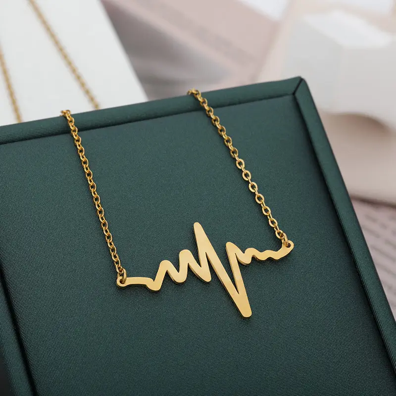 Women's Fashion Frequency Wave Stainless Steel Necklace Clavicle Chain