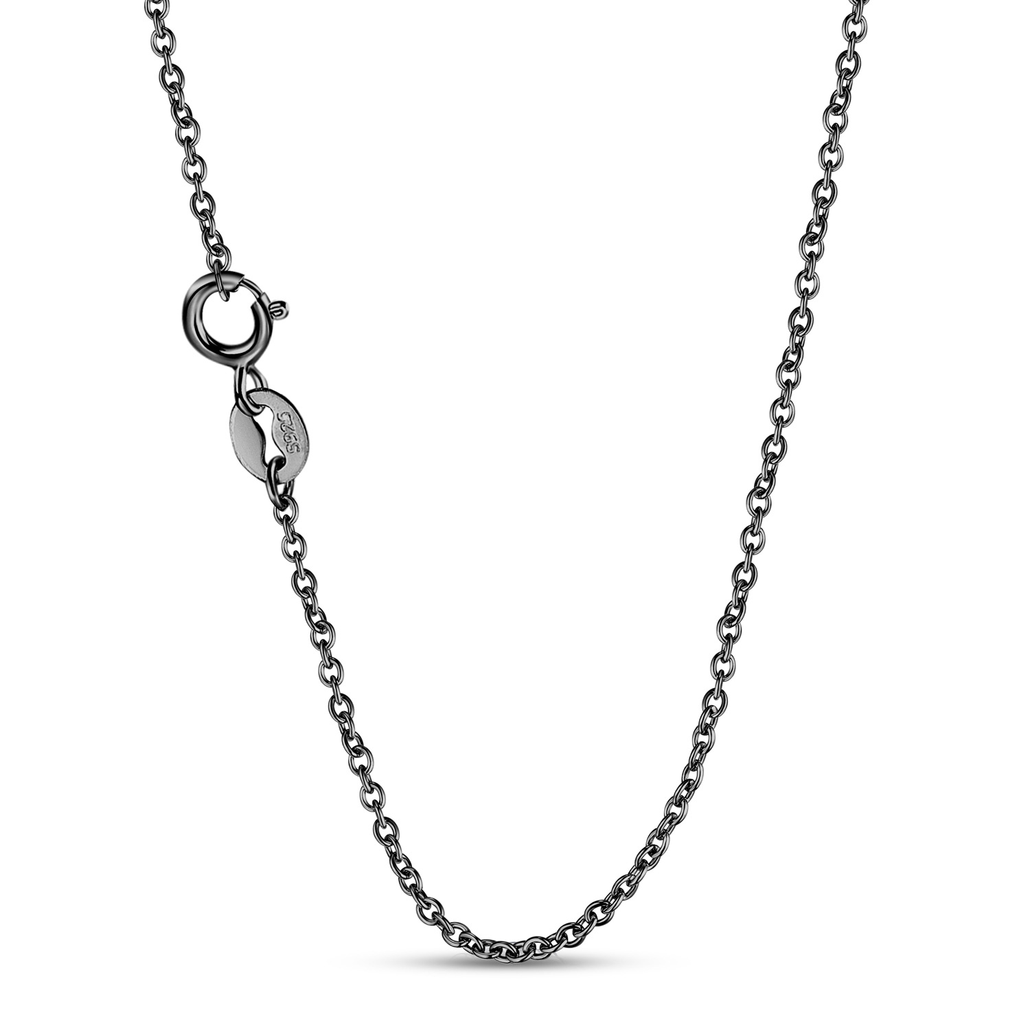 Creative Simple Black Lung Versatile Ins Style S925 Silver Plated Black Gold Diy Necklace For Men And Women