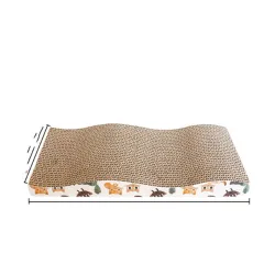 Cat Scratch Board Corrugated Paper Catnip Cat Box Wear-Resistant Scratch Resistance Vertical Plate Nest Cat Scratch Pad Rub - Wavy Shape - View 1