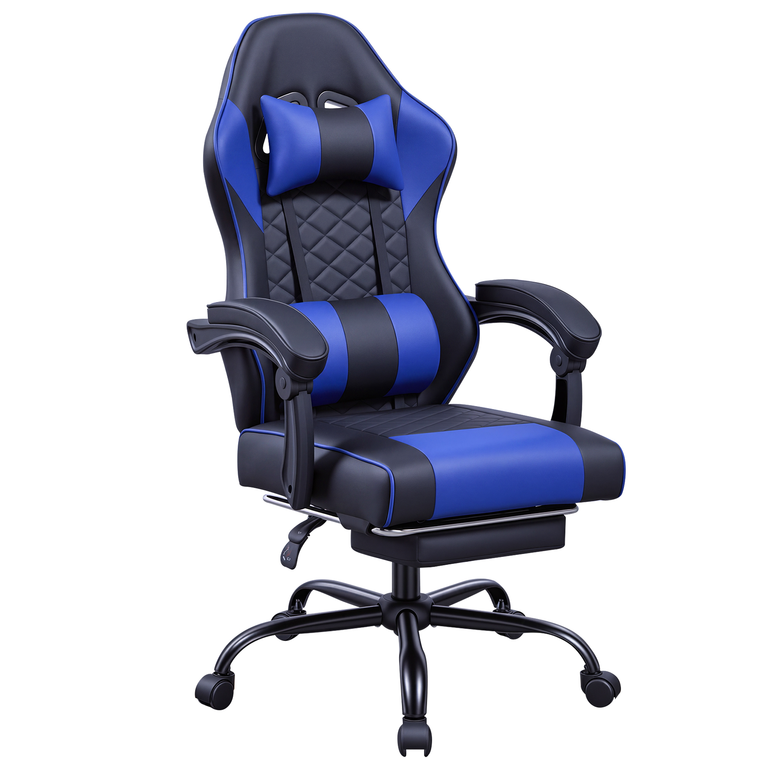Racing Style Gaming Chair With Footrest,PU Leather,Massage Lumbar — image 5