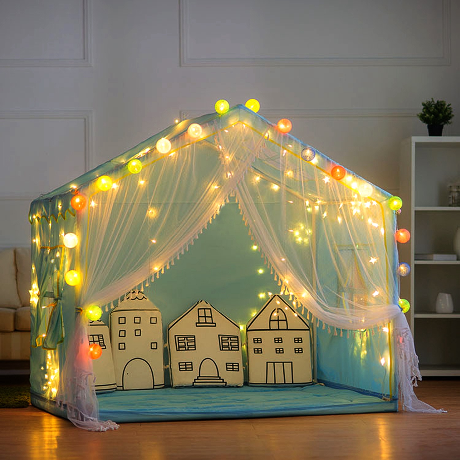 1Pc 3Meter 300 LEDs String Curtain Light With Remote 8 Light Modes IP44 Waterproof For Christmas Halloween New Year Yard Garden Party — foto 4