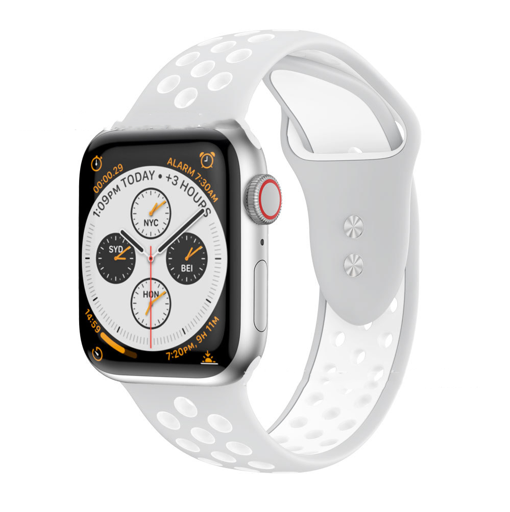 Two Tone Double Nails Round Hole Silicone Strap Sport Style - Image 5