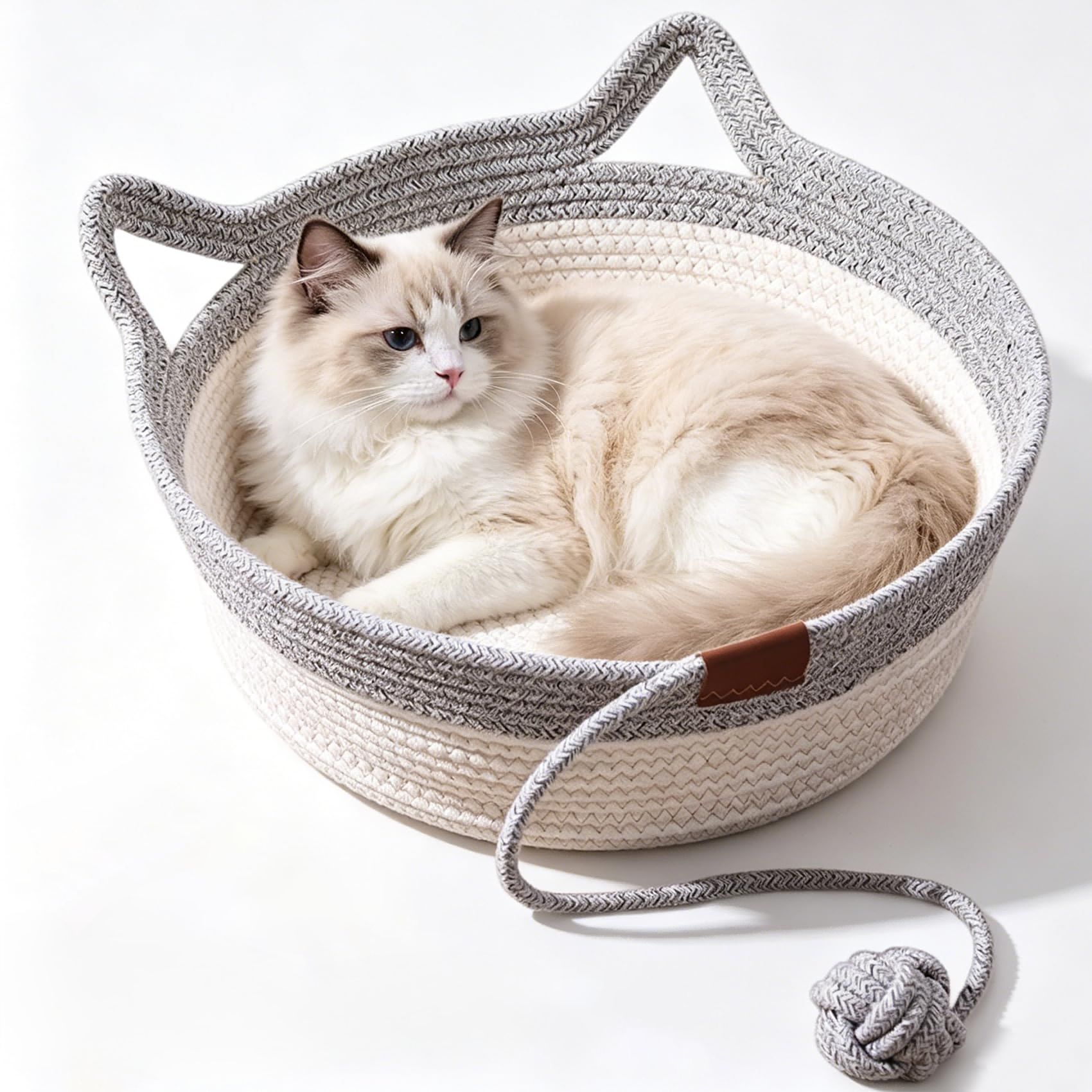 Canasto tejido para gatos