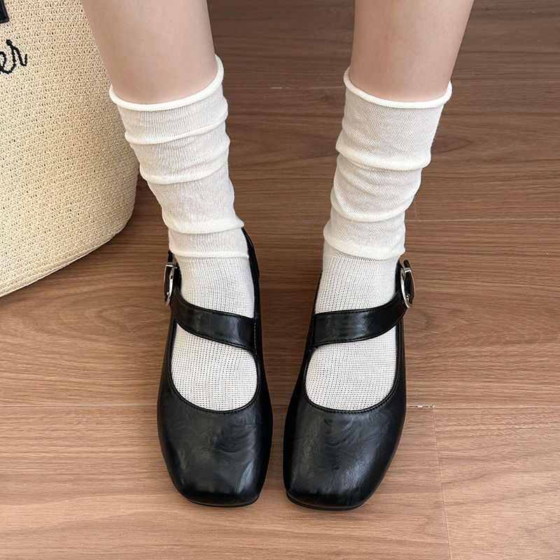 Crinkle Leather Buckle Flats, picture 2 of 4