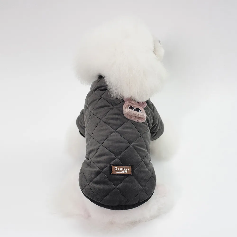 Autumn And Winter Casual Warm Plaid Jacket Small Dog - Black