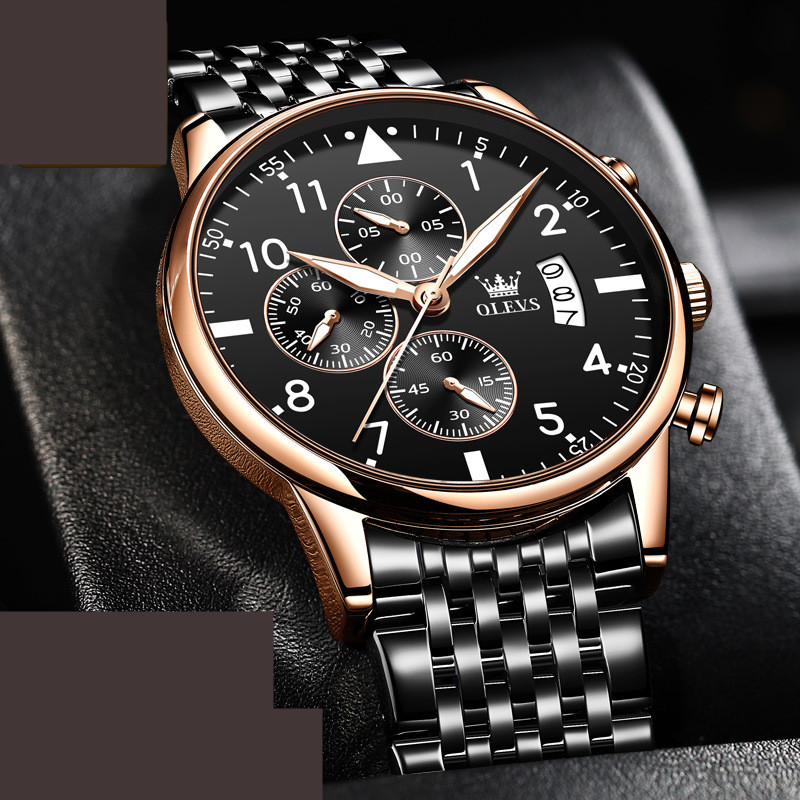 Multi-function Chronograph Quartz Watch Night Light Waterproof - Image 4