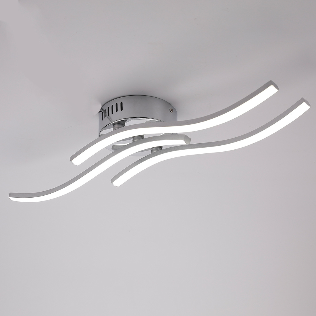 Title 3, Nordic Three Wave Ceiling Lamp Simple Modern Be...