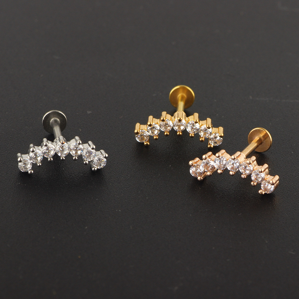 Women's Fashion Zircon Geometric Stud Earrings