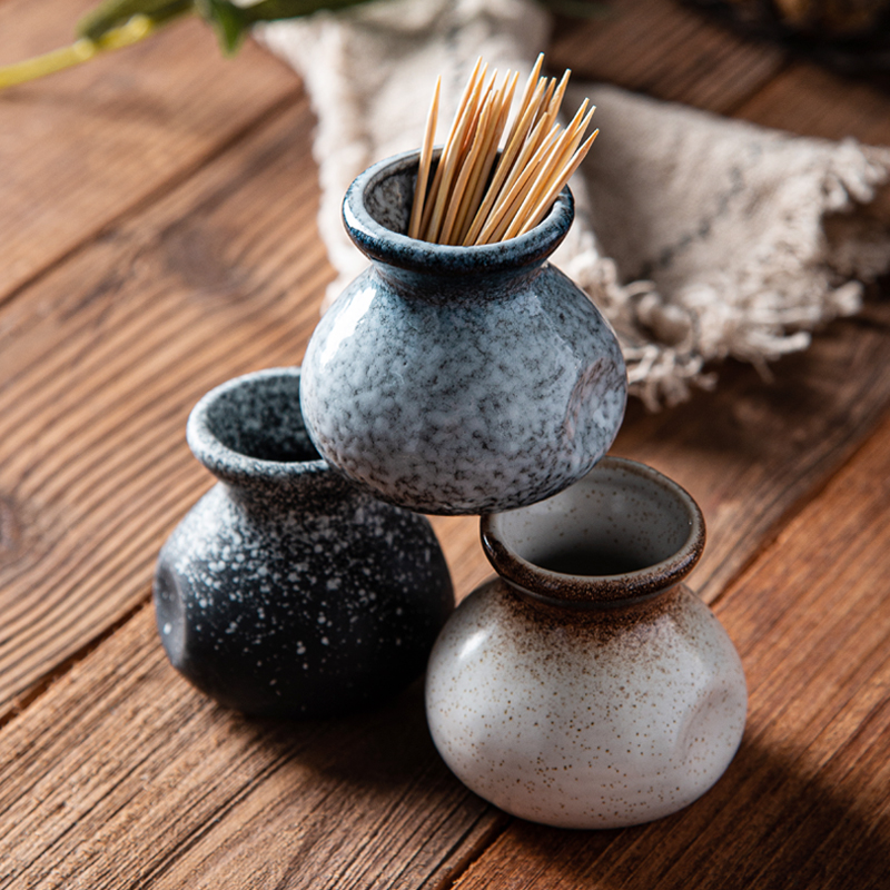 Japanese Style Toothpick Box Cute Household Living Room Ceramic Pot